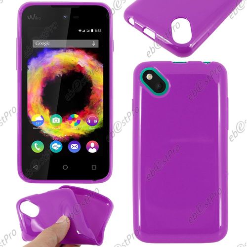 Ebeststar ® Housse Etui Coque Souple Silicone Gel Sans Motif Pour Wiko Sunset 2, Couleur Violet + 1 Film Protection D'écran + Lingette