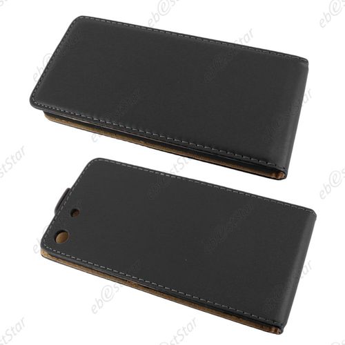 Ebeststar ® Etui Pu Cuir Rabattable Housse Coque Ultra Slim Pour Sony Xperia M5, M5 Dual, Couleur Noir + 1 Film Protection D'écran + Lingette