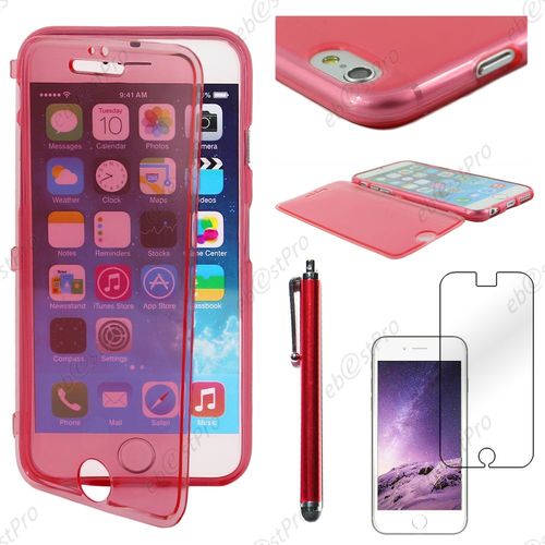 Ebeststar ® Housse Etui Coque Portefeuille Livre Silicone Gel Pour Apple Iphone 6 Écran 4,7", Couleur Rouge + Stylet + 1 Film Protection D'écran + Lingette