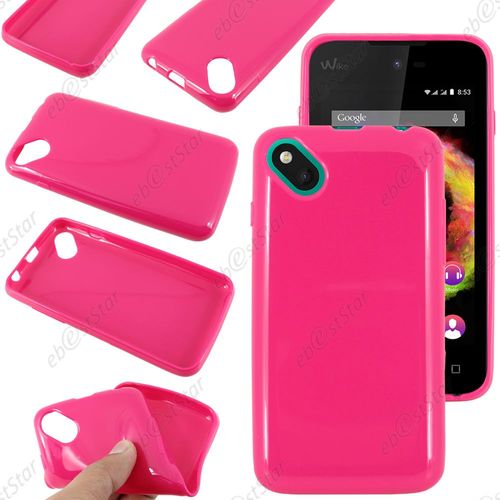 Ebeststar ® Pour Wiko Sunset 2 Coque Silicone Gel Sans Motif Housse Etui Souple, Couleur Rose + 1 Film Protection D'écran + Lingette