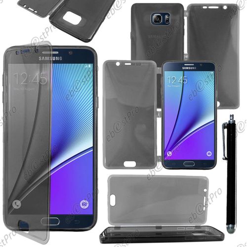 Ebeststar ® Housse Etui Coque Portefeuille Livre Silicone Gel Pour Samsung Galaxy Note5 Sm-N920f Note 5, Couleur Noir + Stylet + 1 Film Protection D'écran + Lingette