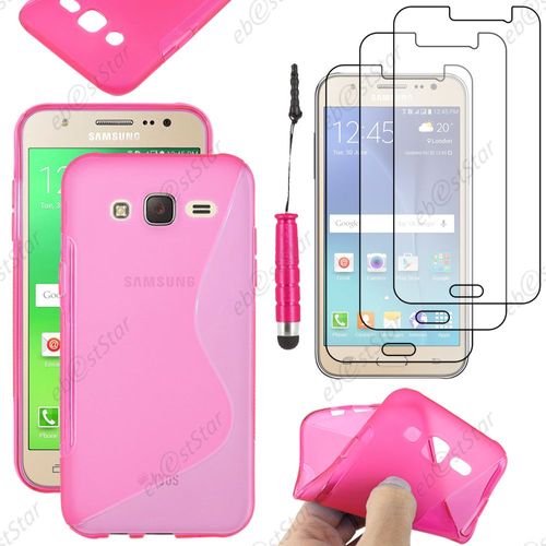 Ebeststar ® Housse Etui Coque Silicone Gel Motif S-Line Protection Souple Pour Samsung Galaxy J5 Sm-J500f, Couleur Rose + Mini Stylet 3 Film