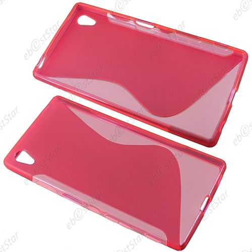 Ebeststar ® Etui Housse Coque S-Line Silicone Protection En Gel Pour Sony Xperia Z5, Z5 Dual, Couleur Rose + 1 Film Protection D'écran + Lingette