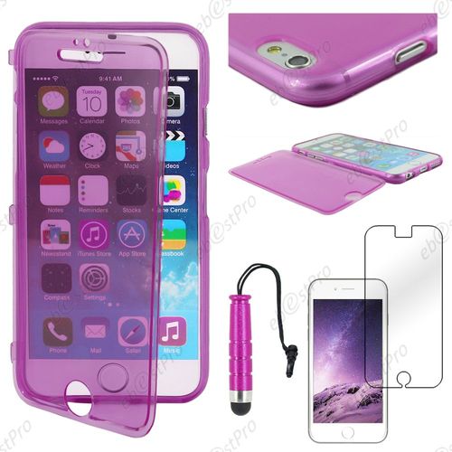 Ebeststar ® Housse Etui Coque Portefeuille Livre Silicone Gel Pour Apple Iphone 6 Écran 4,7", Couleur Violet + Mini Stylet + 1 Film Protection D'écran + Lingette