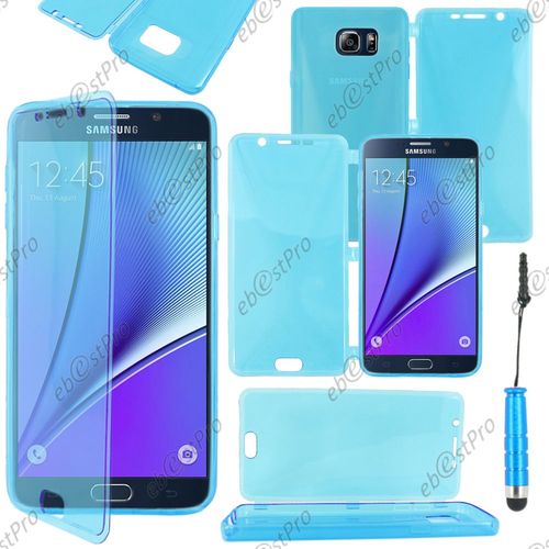 Ebeststar ® Housse Etui Coque Portefeuille Livre Silicone Gel Pour Samsung Galaxy Note5 Sm-N920f Note 5, Couleur Bleu + Mini Stylet + 1 Film Protection D'écran + Lingette