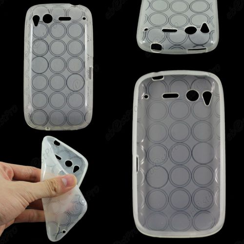 Ebeststar ® Housse Etui Coque Souple Silicone Gel Motif Cercle Pour Htc Desire S, G12, Couleur Transparent + 1 Film Protection D'écran + Lingette