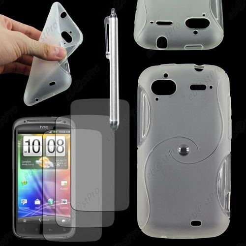 Ebeststar ® Housse Etui Coque Silicone Gel Motif S-Line Protection Souple Pour Htc Sensation, G14, Couleur Transparent + Stylet 3 Film