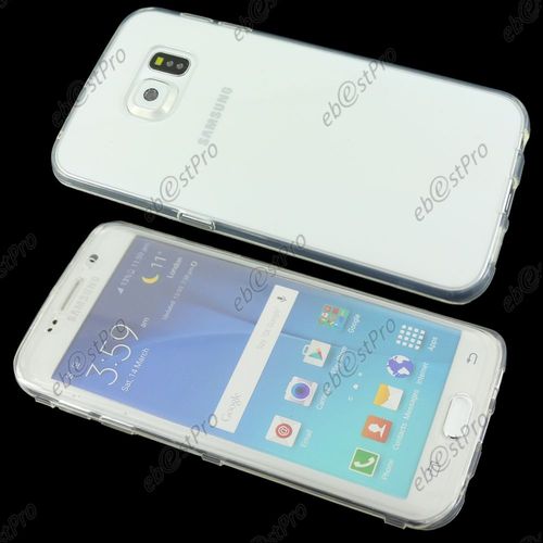 Ebeststar ®  Etui Portefeuille Rabattable Livre Housse Coque Silicone Gel Pour Samsung Galaxy S6 Edge Sm-G925f G925, Couleur Transparent + 1 Film Protection D'écran + Lingette
