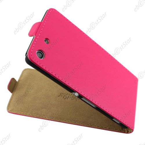Ebeststar ® Pour Sony Xperia M5, M5 Dual Etui En Pu Cuir Clapet Ultra Fine Housse Coque, Couleur Rose + 1 Film Protection D'écran + Lingette