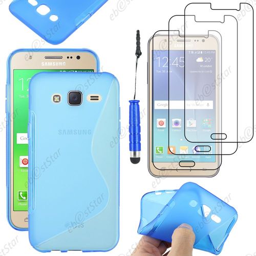 Ebeststar ® Housse Etui Coque Silicone Gel Motif S-Line Protection Souple Pour Samsung Galaxy J5 Sm-J500f, Couleur Bleu + Mini Stylet 3 Film