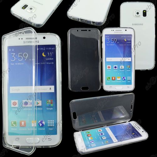 Ebeststar ® Housse Etui Coque Portefeuille Livre Silicone Gel Pour Samsung Galaxy S6 Edge Sm-G925f G925, Couleur Transparent + 1 Film Protection D'écran + Lingette