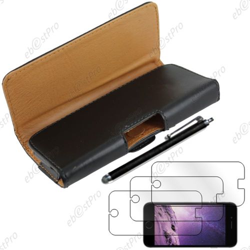 Ebeststar ® Housse Etui Clip Ceinture Portefeuille Pour Apple Iphone 6s Plus Écran 5,5", Couleur Noir + Stylet 3 Film