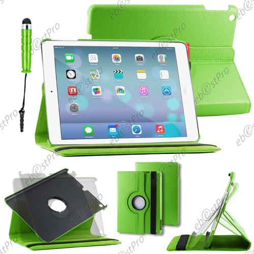 Ebeststar ® Housse Coque Etui Pu Cuir Rotatif Avec Support À Rotation 360° Pour Apple Ipad Air, Ipad 5, Ipad Air Wi-Fi, 3g, Couleur Vert + Mini Stylet + 1 Film Protection D'écran + Lingette