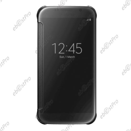 Ebeststar ® Etui Housse Coque Coverview Miroir Pour Samsung Galaxy S6 Edge + Sm-G928f Edge Plus, Couleur Gris + 1 Film Protection D'écran + Lingette