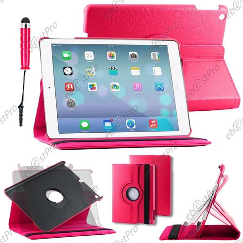 Ebeststar ® Housse Coque Etui Pu Cuir Rotatif Avec Support À Rotation 360° Pour Apple Ipad Air, Ipad 5, Ipad Air Wi-Fi, 3g, Couleur Rose + Mini Stylet + 1 Film Protection D'écran + Lingette