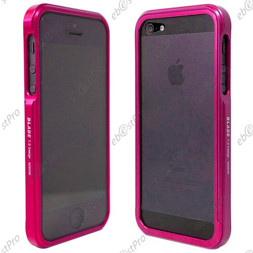 Ebeststar ® Housse Etui Coque Metallique Bumper Blade Pour Apple Iphone 5s, 5, Couleur Rose + 1 Film Protection D'écran + Lingette