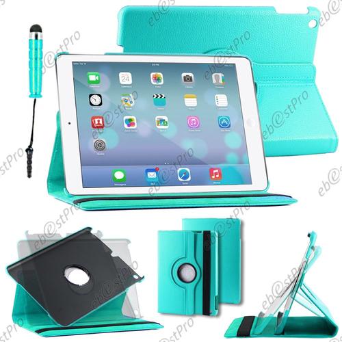 Ebeststar ® Housse Coque Etui Pu Cuir Rotatif Avec Support À Rotation 360° Pour Apple Ipad Air, Ipad 5, Ipad Air Wi-Fi, 3g, Couleur Bleu + Mini Stylet + 1 Film Protection D'écran + Lingette