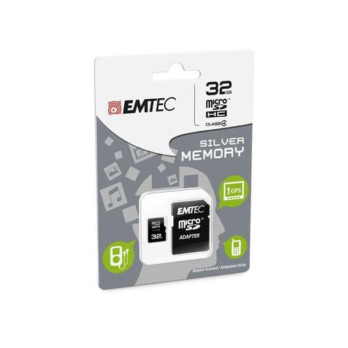 EMTEC Mini Jumbo Super - Carte mémoire flash (adaptateur microSDHC - SD inclus(e)) - 32 Go - Class 4 - micro SDHC