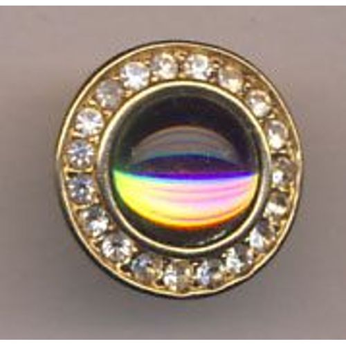 Broche De Revers De Veste Montée Pins En Laiton Et Perle De Verre Et Strass Irisée