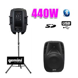 Enceinte amplifiée Boomer 10" 440W USB BT + pied