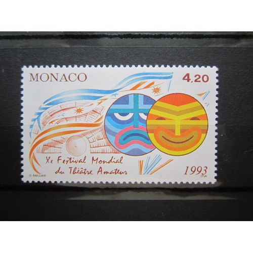 Monaco. Timbre N° 1869 (1993). Xeme Festival Mondial Du Theatre Amateur.