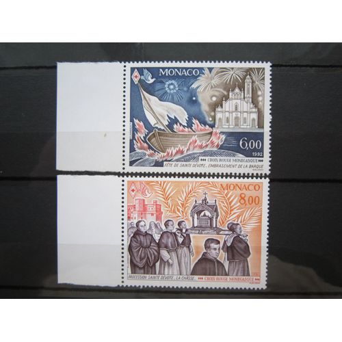 Monaco. Timbres N° 1842 Et 1843 (1992). Croix-Rouge Monegasque. Vie De Sainte Devote (V.I)