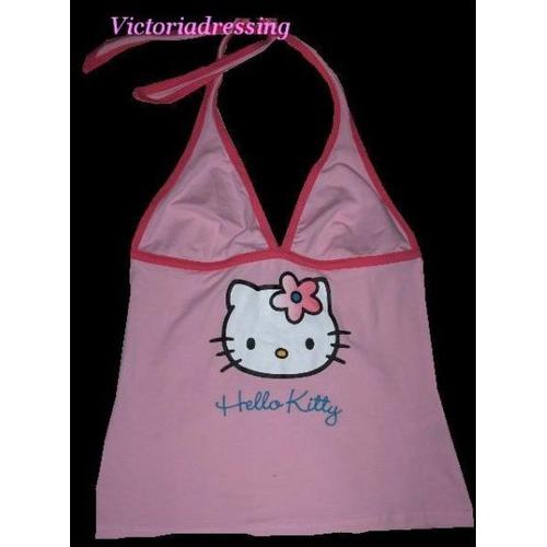 Brassière Top Noeud Dos-Nu Rose Hello Kitty H&m Fille Femme Xs 34