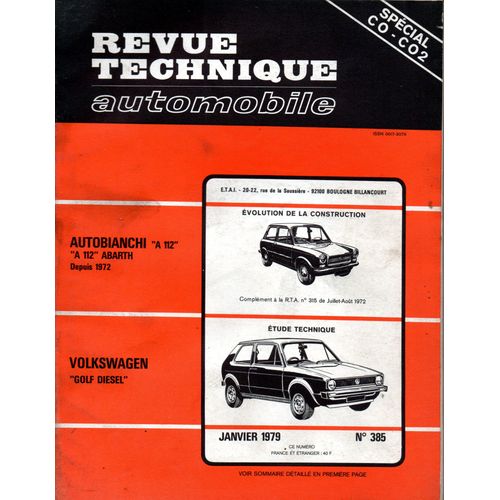 Revue Technique Automobile N° 385 Volkswagen Golf Diesel
