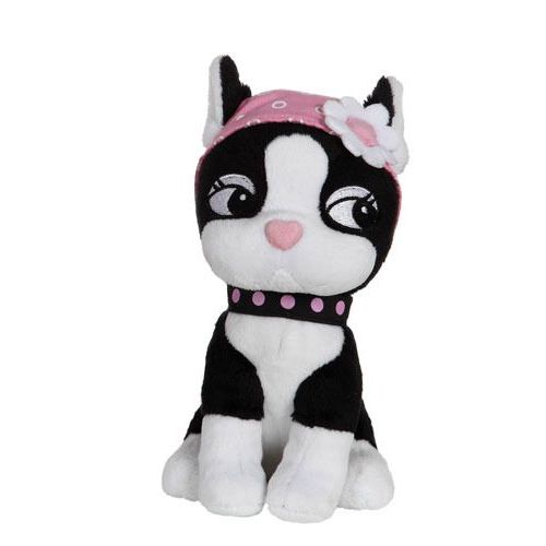 Doudou Peluche Rebecca Bonbon Gipsy 18 Cm Noir Blanc Rose Fleur