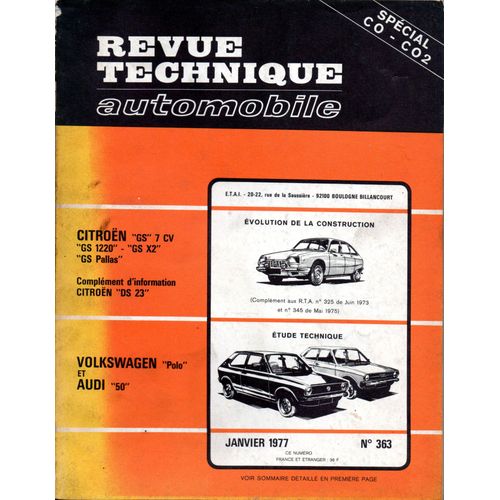 Revue Technique Automobile N° 363 Volkswagen Polo Et Audi 50