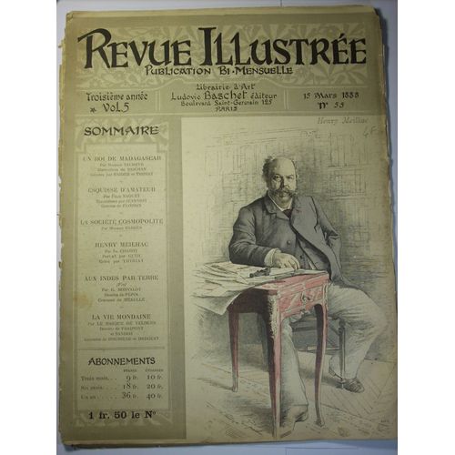 Revue Illustrée 15 Mars 1888 La Société Cosmopolite Par Maurice Barrès / Talmeyr Reichan Felix Naquet Jeanniot Chabot Guth Bonvalot Pépin Fraipont Sandoz  55 