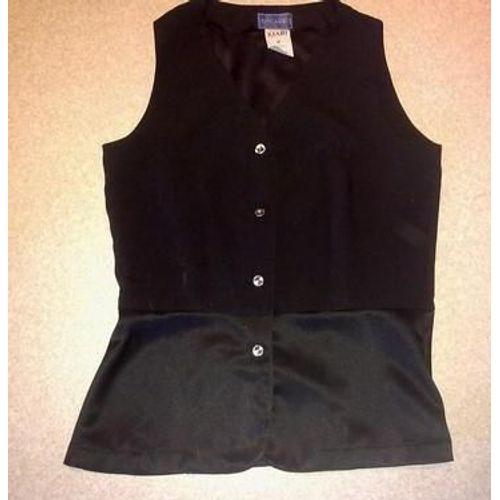 Gilet Sans Manche Noir Mat Et Satin - 38/40