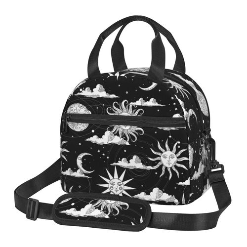Sac à déjeuner Modèles d'éclipses solaires Sac besace à main avec sangle d'épaule, Sac Fourre-tout Réutilisable pour Enfant, Retour à l'école, Femmes, Garçon, Fille