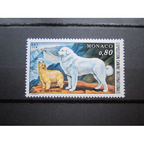 Monaco. Timbre N° 1093 (1977). Exposition Canine Internationale De Monte-Carlo