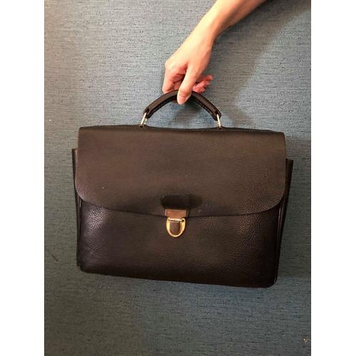 Cartable sacoche cuir noir vintage