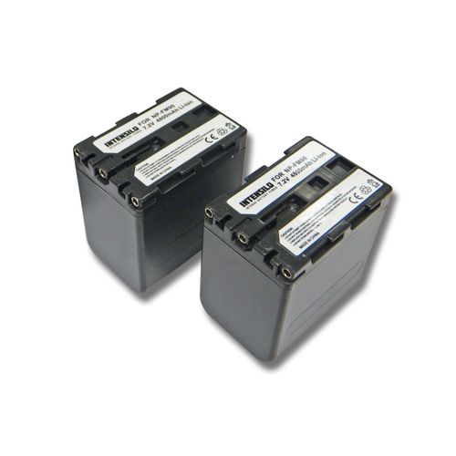 INTENSILO 2x Li-Ion Batterie 4800mAh (7.2V) pour caméscope, caméra vidéo photo Sony MVC-CD400, MVC-CD500 comme NP-QM91D