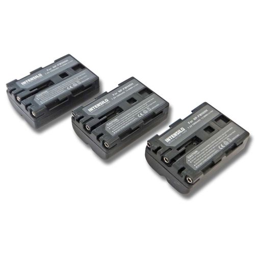 INTENSILO 3x Li-Ion Batterie 1900mAh (7.2V) pour photo, caméra Sony Alpha 57, 65, 77, 99 comme NP-FM500H