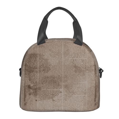 Sac à déjeuner Annonces de journaux vintage anciennes Sac besace à main avec sangle d'épaule, Sac Fourre-tout Réutilisable pour Enfant, Retour à l'école, Femmes, Garçon, Fille