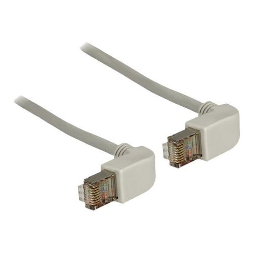 Delock - Cordon de raccordement - RJ-45 (M) pour RJ-45 (M) - 50 cm - SFTP - CAT 5e - connecteur à 90°, moulé - gris