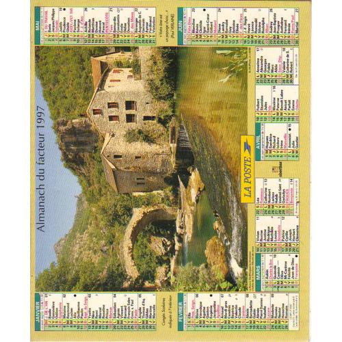 Almanach La Poste /  Calendrier 1997 / Moulin + Pont De Corps Laroque Ste Marguerite Aveyron / Ferme De Montagne