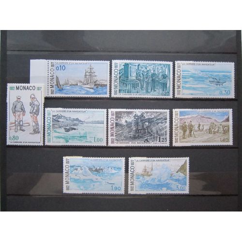 Monaco. Timbres N° 1103-1111 (1977). 75eme Anniversaire De La 1ere Edition De L´Ouvrage Du Prince Albert Ier De Monaco: La Carriere D´Un Navigateur (I.I)
