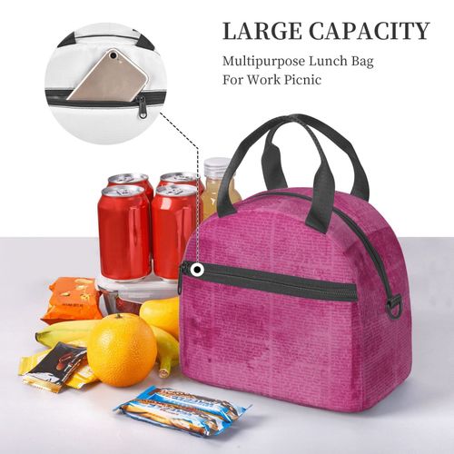 Sac à déjeuner Annonces de journaux vintage anciennes Sac besace à main avec sangle d'épaule, Sac Fourre-tout Réutilisable pour Enfant, Retour à l'école, Femmes, Garçon, Fille