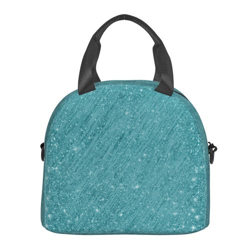Sac à déjeuner Rideau de guirlandes en feuille métallique Sac besace à main avec sangle d'épaule, Sac Fourre-tout Réutilisable pour Enfant, Retour à l'école, Femmes, Garçon, Fille