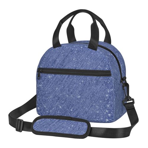 Sac à déjeuner Rideau de guirlandes en feuille métallique Sac besace à main avec sangle d'épaule, Sac Fourre-tout Réutilisable pour Enfant, Retour à l'école, Femmes, Garçon, Fille