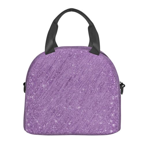 Sac à déjeuner Rideau de guirlandes en feuille métallique Sac besace à main avec sangle d'épaule, Sac Fourre-tout Réutilisable pour Enfant, Retour à l'école, Femmes, Garçon, Fille