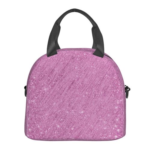 Sac à déjeuner Rideau de guirlandes en feuille métallique Sac besace à main avec sangle d'épaule, Sac Fourre-tout Réutilisable pour Enfant, Retour à l'école, Femmes, Garçon, Fille