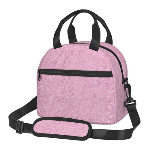 Sac à déjeuner Rideau de guirlandes en feuille métallique Sac besace à main avec sangle d'épaule, Sac Fourre-tout Réutilisable pour Enfant, Retour à l'école, Femmes, Garçon, Fille