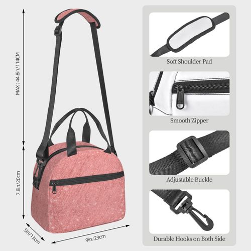 Sac à déjeuner Rideau de guirlandes en feuille métallique Sac besace à main avec sangle d'épaule, Sac Fourre-tout Réutilisable pour Enfant, Retour à l'école, Femmes, Garçon, Fille