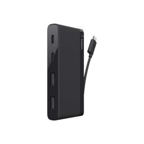 Belkin USB-C 4-Port Mini Hub - Concentrateur (hub) - 4 x SuperSpeed USB 3.0 - de bureau