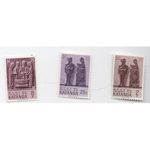 Timbre Timbres Katanga Congo Lot De 3 